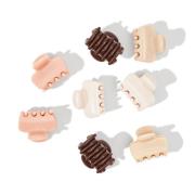 Kitsch Recycled Plastic Mini Puffy Rosewood Claw Clips 8 Piece Set