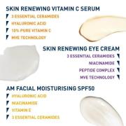 CeraVe Daily Care Routine for First Signs of Ageing Eye Cream Vitamin C Serum and Moisturiser with SPF50