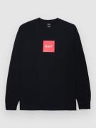 HUF Essentials Box Logo Langærmet t-shirt sort