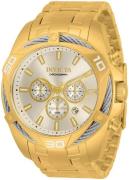 Invicta Herreur 34121 Bolt Sølvfarvet/Gul guldtonet stål Ø50 mm