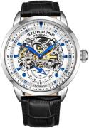 Stührling Original Herreur 3133.1 Legacy Sølvfarvet/Læder Ø44 mm