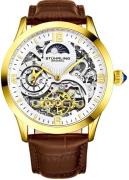 Stührling Original Herreur 3921.3 Legacy Sølvfarvet/Læder Ø44 mm