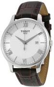 Tissot Herreur T063.610.16.038.00 Tradition Sølvfarvet/Læder Ø42 mm