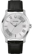Bulova Herreur 96B388 Wilton Sølvfarvet/Læder Ø41 mm