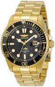 Invicta Herreur 30026 Pro Diver Sort/Gul guldtonet stål Ø43 mm
