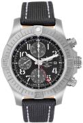 Breitling Herreur A24315101B1X1 Avenger Sort/Læder Ø45 mm