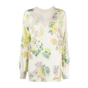 Blomstret Jersey Twinset