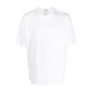 Hvid Bomuld Lomme T-shirt