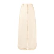 Beige A-line Slit Maxi Bukser