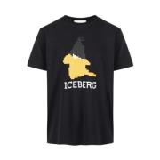 Iceberg T-shirt Daffy Face Print Czarny