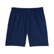 Navy Blue Bomuld Track Shorts