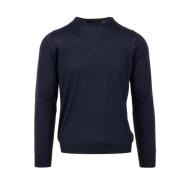 Blå Slim-Fit Sweater i Høj Kvalitet Uld