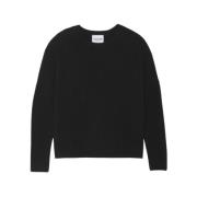 Sort Cashmere Sweater - Rund Hals - Størrelse T2