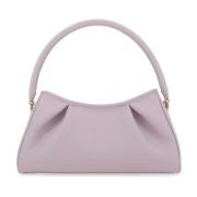 Lilac Leather Dimple Moon Shoulder Taske