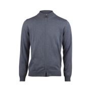 Grå Merino Zip Cardigan