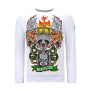 Herre Sweatshirt Skull Head - 3662