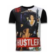 Hu$tler Digital Rhinestone - Herre T-shirt - 11-6258Z