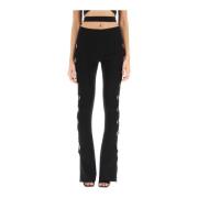 Andreadamo flared jersey pants with cut outs