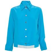 Blå Silke Chanel Bluse