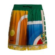 Afslappede Bermuda Shorts med Multifarvet Geometrisk Print