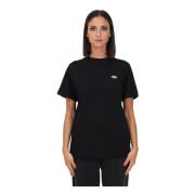 Sort T-shirt med logo print til kvinder