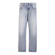 Lys Blå Stonewashed Straight Jeans
