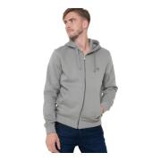 Bomuld Zip Hoodie - Slim Fit, Grøn