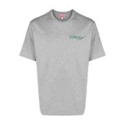Logo-Print Bomuld T-Shirt i Ash Grey