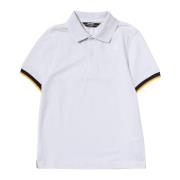 Hvid Børne Polo Shirt med Kontrast Trim og Logo