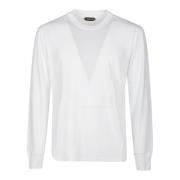 Klassisk Hvid Langærmet T-Shirt