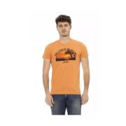 Orange Bomuld T-Shirt til Mænd