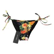 Sort blomsterprint badetøj bikiniunderdel