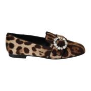 Leopard Print Krystal Loafers