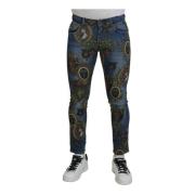 Medal Print Slim Fit Jeans