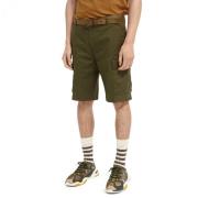 Grøn Bomuldsblandings Cargo Shorts