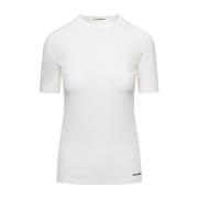 Moderne Hvid Bomuld Crewneck T-shirt