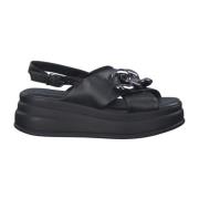 Stilfulde flade sandaler i sort
