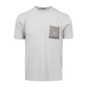 Grå Piquet T-Shirt med Brystlomme