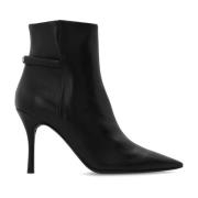 Core leather heeled ankle boots