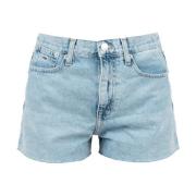 Slidte højtaljede denim shorts