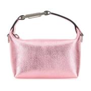 Pink Læder Moonbag Håndtaske