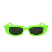 Modige Rektangulære Solbriller med Grønne Linser