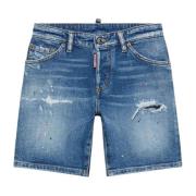 Børne Bermuda Jeans med Slidte Detaljer