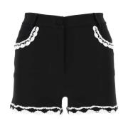 Sorte strækbare crepe shorts