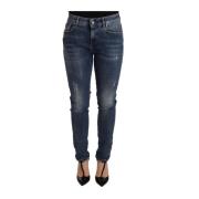 Blå Vask Skinny Denim Stretch Jeans