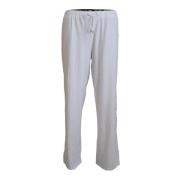 Bredbenede bukser, hvid, lavet i Italien