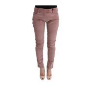 Lyserøde Velvet Cropped Casual Bukser