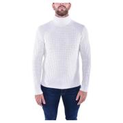 Tynd turtleneck sweater i fløde