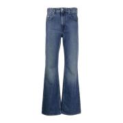Flarede denim jeans med boheme-silhuet