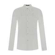 Hvid Bomuldsknap-Front Klassisk Skjorte